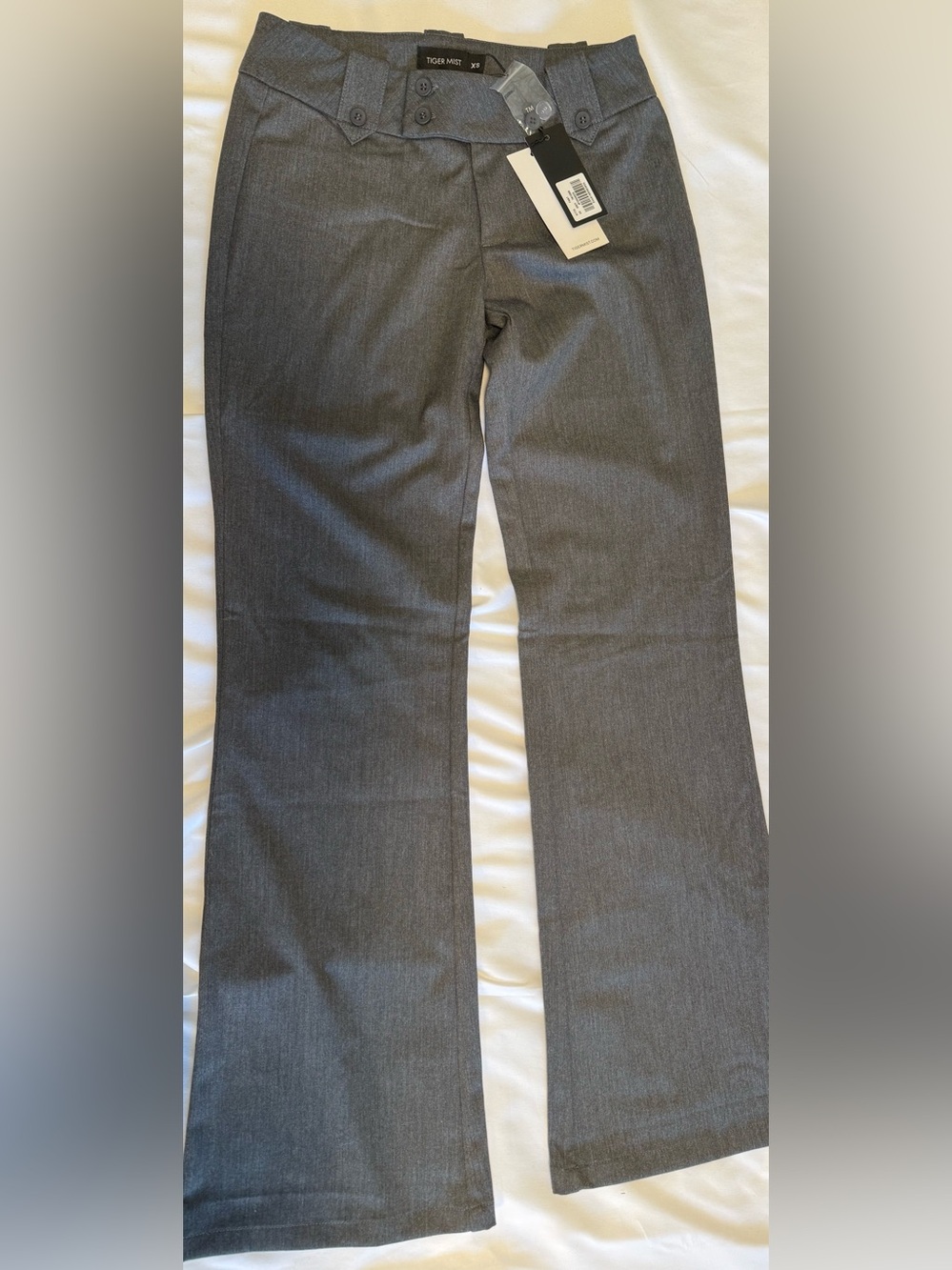 NWT! Tiger Mist Women's Gray Flare Wide-Leg Trousers XS